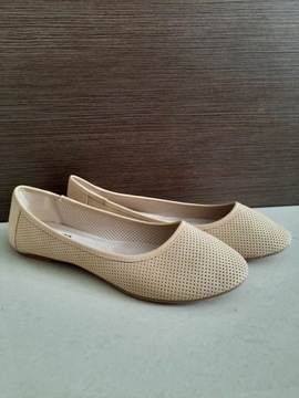 БАЛЕТКИ БЕЖЕВЫЕ 43 КОЖАНЫЕ НОВЫЕ 27,8 СМ