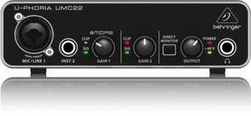 USB-ИНТЕРФЕЙС BEHRINGER UMC 22 С ПРЕДУСИЛИТЕЛЕМ MIDAS