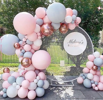 ZESTAW GIRLANDA BALONOWA NIEBIESKO RÓŻOWA 160SZT CHRZEST KOMUNIA