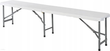 ŁAWKA OGRODOWA CATERINGOWA BANKIETOWA SKŁADANA ROZKŁADANA 183x30cm biała