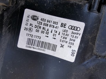 AUDI A8 D3 FACELIFT SVĚTLO BIXENON LEVÝ LED TORZNÍ DRL EVROPA 4E0941003BE