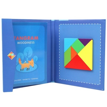 МАГНИТНЫЕ БЛОКИ ТАНГРАМ ДЕРЕВЯННЫЙ ПАЗЛ XL