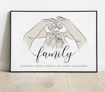 ПОСТЕР А3 ДЛЯ ДОМА ФАМИЛИИ РУКИ ГОСТИНАЯ