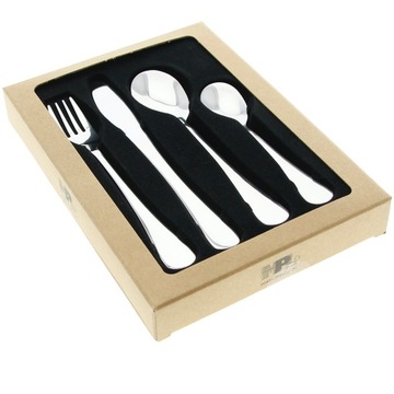 НАБОР СТОЛОВЫХ ПРИБОРОВ ДЛЯ ДЕТЕЙ НАБОР ЛОЖКА СТАЛЬНАЯ ВИЛКА НОЖ ЛОЖКА 4 шт.