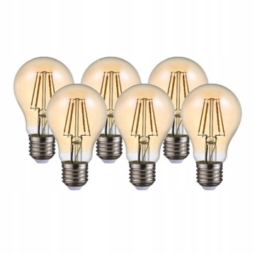 Żarówka E27 LED filament 8W 800lm=60W Ozdobna Amber Bez migotania Savineo