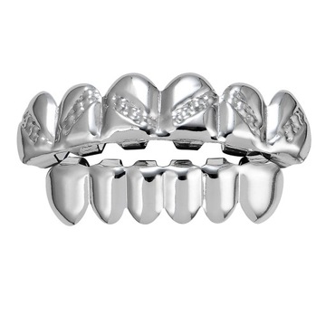 Rapper Punk Grills Caps Top/Bottom Grills Silver