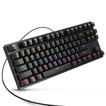 KLAWIATURA GAMINGOWA MECHANICZNA TKL PODŚWIETLANA RGB LED DLA GRACZY
