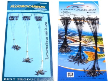 ZESTAW PRZYPONY FLUOROCARBONOWE STALOWE 90SZT