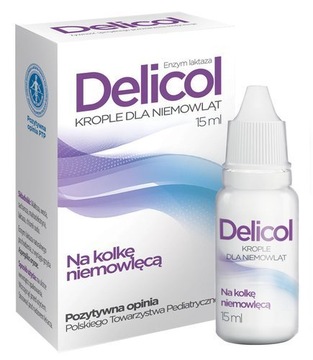 DELICOL krople enzym laktaza kolka niemowlęca 15ml