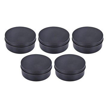 5 коробочек с эмульсией для косметических средств с винтовым креплением