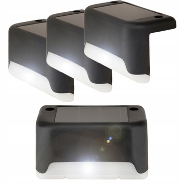 4x LAMPA SOLARNA LED SCHODOWA ZEWNĘTRZNE LAMPKI WODOODPORNE NA SCHODY TARAS
