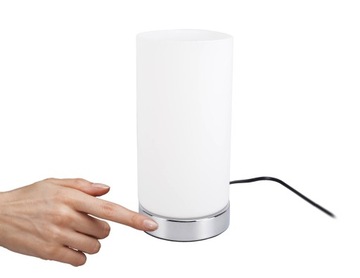 LAMPKA NOCNA - ZAPLANA DOTYKOWO - SYPIALNIA - CHROM - SZKŁO - E27