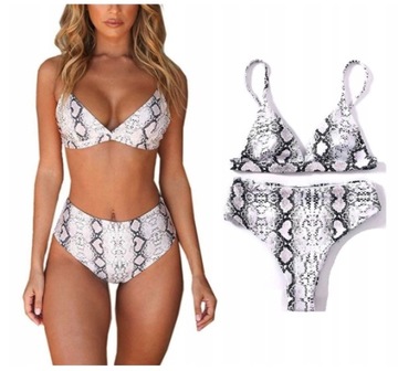 STRÓJ KĄPIELOWY WĄŻ SKÓRA WĘŻA BIKINI ZWIERZĘCY L