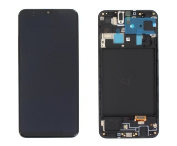 Org LCD displej Samsung A20/M10s SM-A205/M107 Černý S Rámečkem