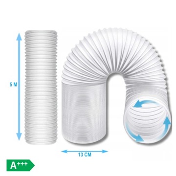 RURA DO KLIMATYZATORA PRZENOŚNEGO KLIMATYZACJI 13cm/5m ELASTYCZNA MOCNA