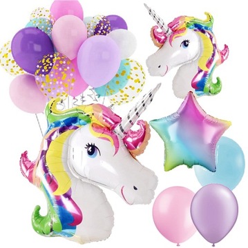 BALONY zestaw na urodziny JEDNOROŻEC UNICORN