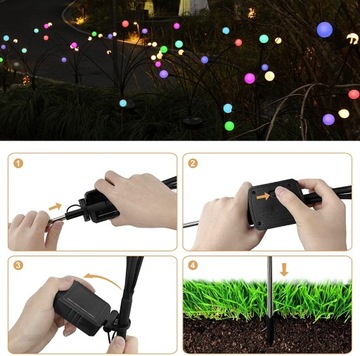 2 шт. Солнечные садовые фонари Шарики-светлячки 10 светодиодов