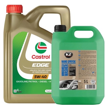Olej Castrol Edge 5W-40 4L + K2 Nano Sprysk 5l