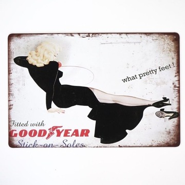 Tabliczka dekoracyjna metalowa GOOD YEAR LADY 3