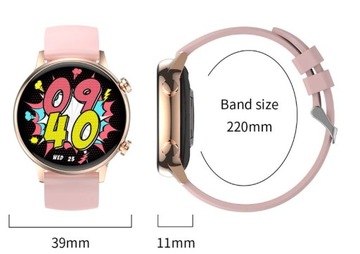 Женские умные часы AMOLED POLSKIE MENU HK39 39 мм золотые