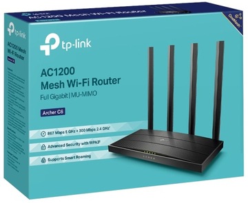 Маршрутизатор Wi-Fi TP-Link Archer C6 AC1200 v4 Mesh WPA3 MU-MIMO 4xLan 1 Гбит/с