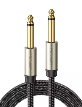 UGREEN MOCNY KABEL PRZEWÓD AUDIO WTYK 2X ZŁĄCZE JACK 6.35 MM W OPLOCIE 1M