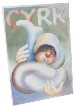Plakat cyrkowy Cyrk [Clown z tubą] Projekt Tomasz
