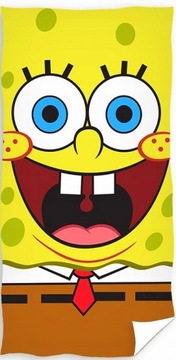 DUŻY RĘCZNIK PLAŻOWY KĄPIELOWY 70 x 140 SPONGEBOB SPONGE BOB BAWEŁNIANY