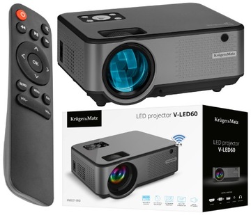 PROJEKTOR LED RZUTNIK KRUGERMATZ VLED60 FULL HD WI-FI USB PILOT 150