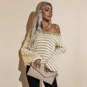 Свободный трикотаж с рукавами и пуловером -