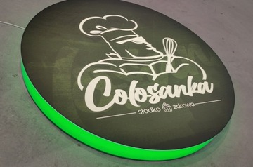 Круглый рекламный светодиодный короб из оргстекла GRAFIKA 80см