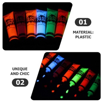 8 шт. Светящаяся в темноте краска для лица.