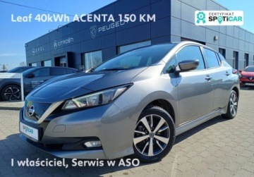 Nissan Leaf II Hatchback Elektryczny 40kWh 150KM 2022 Nissan Leaf 40kWh Acenta 150 KM I wl. sewisowany w ASO Elektryczny