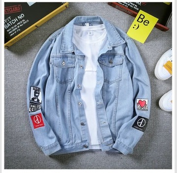 Men Stylish Loose Denim Jacket Cowboy Slim Fit Bom