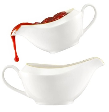 СТИЛЬНАЯ БЕЛАЯ ФАРФОРОВАЯ СОУСНИЦА 400 МЛ