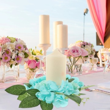 2 шт., кольцо для свечи, искусственная роза, гортензия, свеча