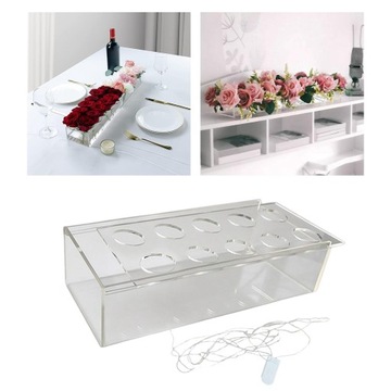 Акриловая ваза для цветов Контейнер для цветов Длинная прямоугольная ваза 25 см x 10 см x 6,5 см