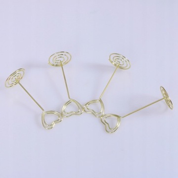 Золотая подставка для фотографий с зажимом для номера