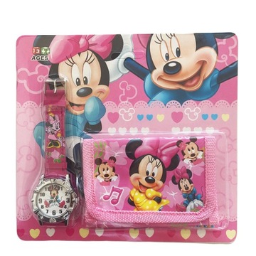 DIEVČENSKÉ HODINKY MYŠKA MINNIE KLASICKÁ PEŇAŽENKA SET