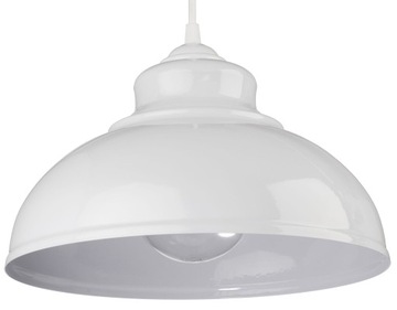 Lampa wisząca RUSTIC metalowy biały klosz