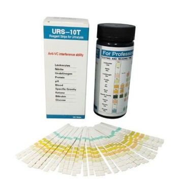 100 полосок URS-10T, полоски с реагентами для мочи, 10 пар.