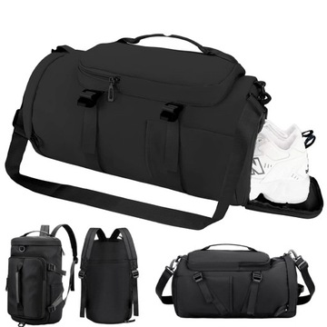 Plecak sportowy treningowy na siłownię fitness szkolny młodzieżowy Czarny