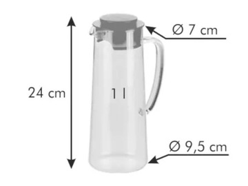 Стеклянный кувшин - идеально подходит для дверцы холодильника объемом 1 литр.