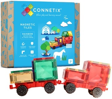 CONNETIX KLOCKI MAGNETYCZNE RAINBOW MOTION PACK 24 KOLOROWE ELEMENTY