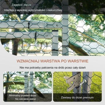 Woliera dla gołębi kur ptaków kurnik klatka wybieg 4x3x2m