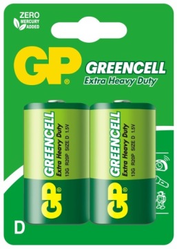 Батарейки GP GREENELL R20 D 1,5 В — 2 шт.