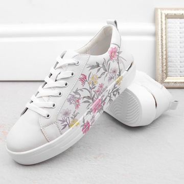 Skórzane półbuty sneakersy w kwiaty Filippo 39