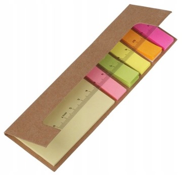 ZAKŁADKA DO KSIĄŻKI Z LINIJKĄ KARTECZKI MEMO