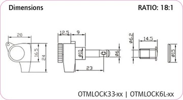 ORTEGA OTMLOCK6L CR БЛОКИРОВКА ГИТАРНЫХ КЛАВИШ