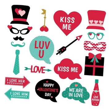 Реквизит для фотобудки на День святого Валентина Реквизит для свадебной фотобудки в стиле А